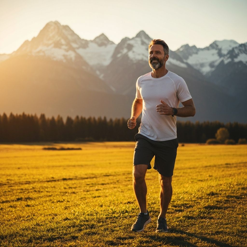 Man jogging in nature